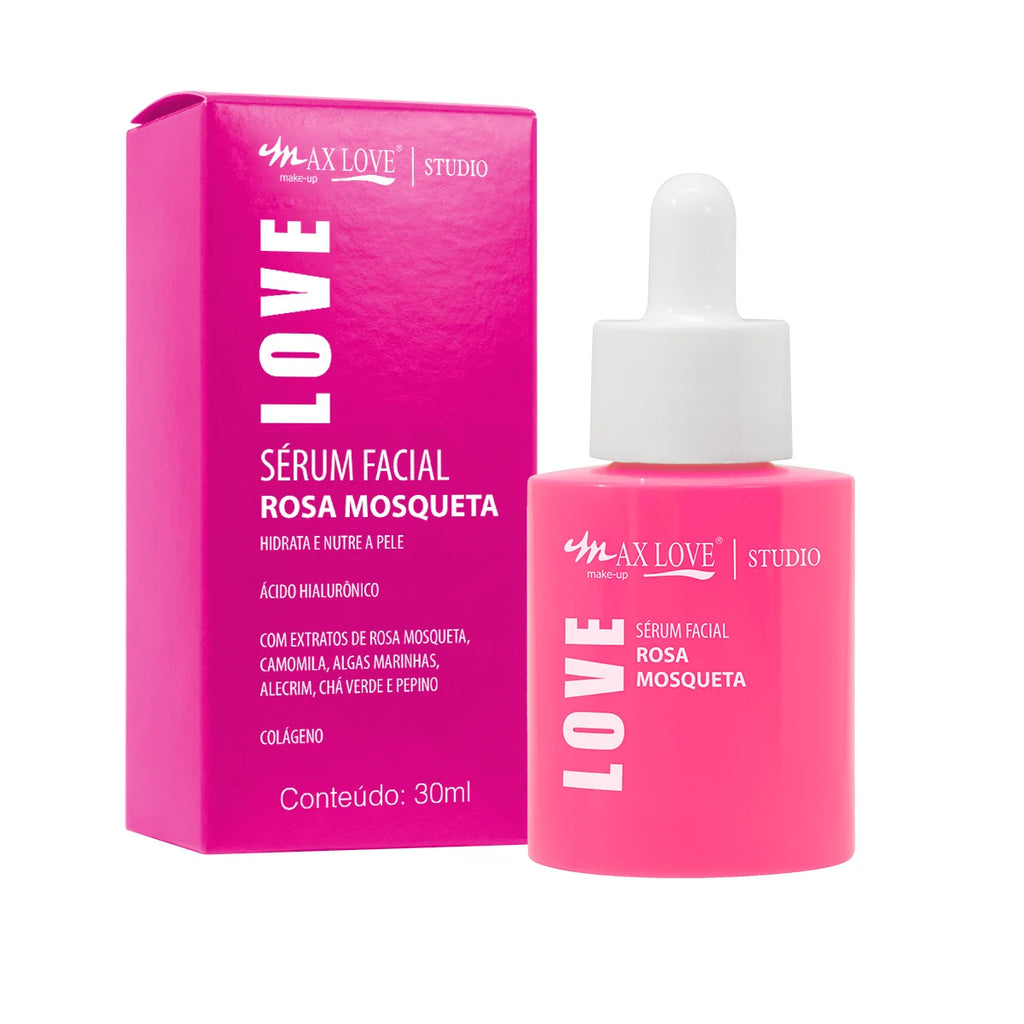 Kit c/ 3 Sérum Max Love Vitamina C + Sérum 3 em 1 + Sérum Rosa Mosqueta