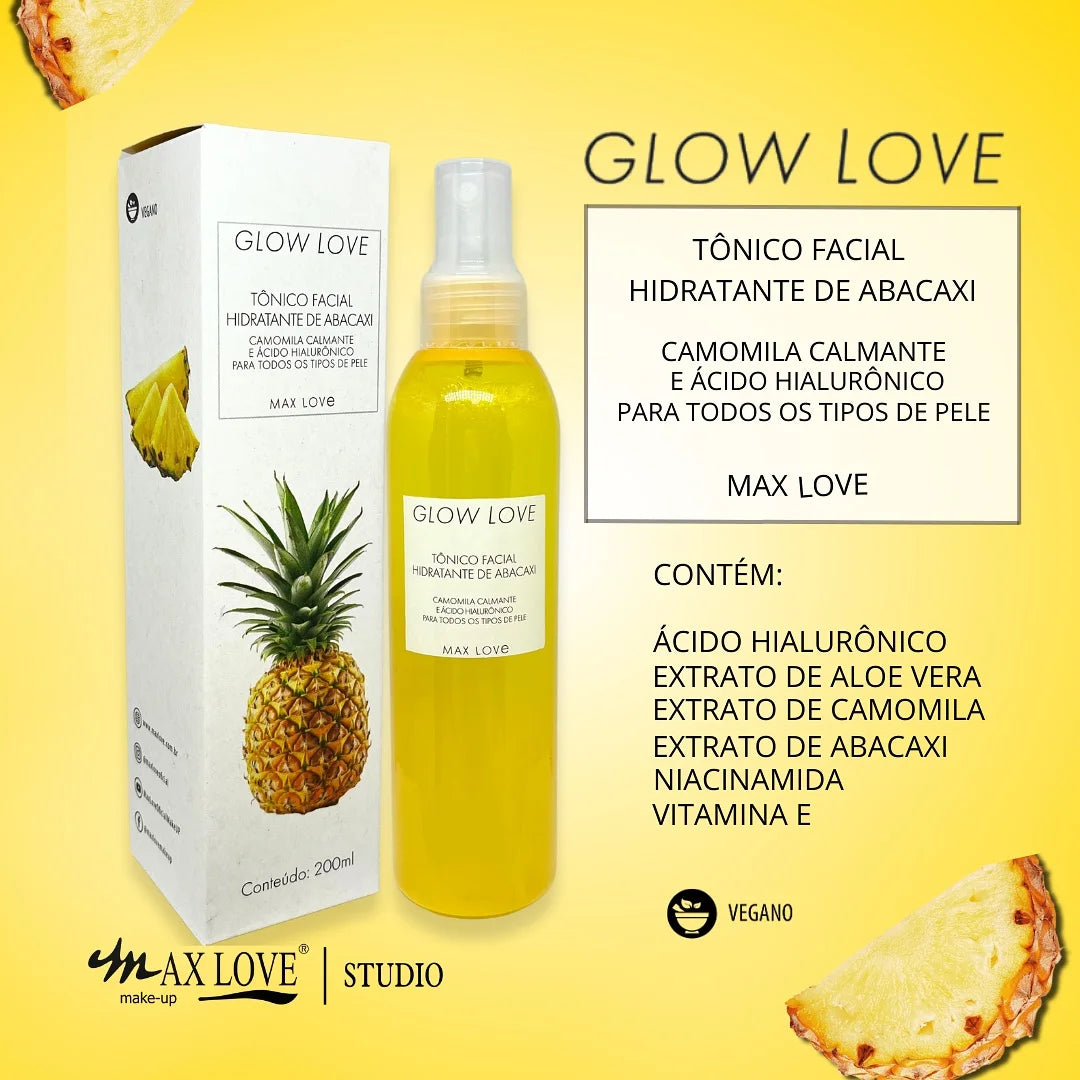 Kit 5 itens Linha Glow Love Abacaxi Max Love