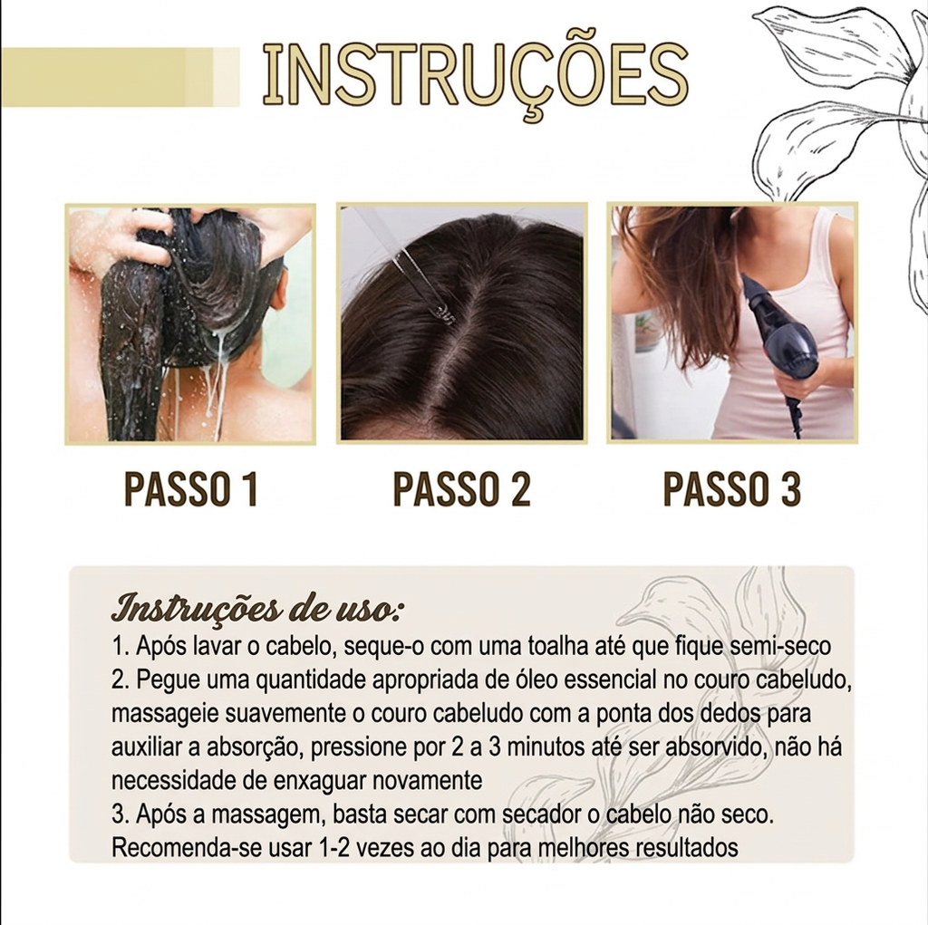 Óleo essencial para cabelo Rosemary